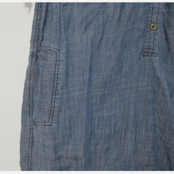 Trina Turk Rosetta Frayed Trim Chambray Shirtdress Size 10 - Picture 9 of 11